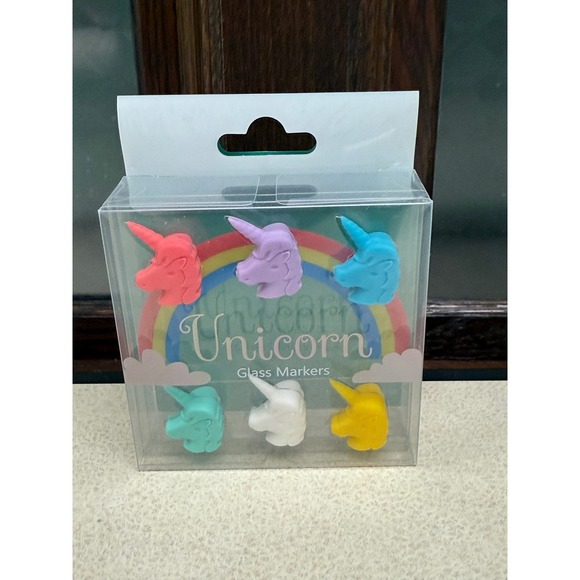 gift concept products ltd. Other - Unicorn Glass Markers Set Drink Charms Party Favors Wine Glasses